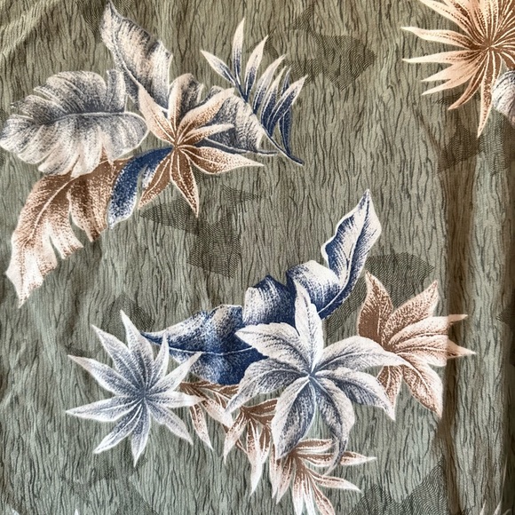 Men's Campia Green and Blue 100% Rayon Hawaiian Button Down Shirt Size Large - Picture 5 of 6